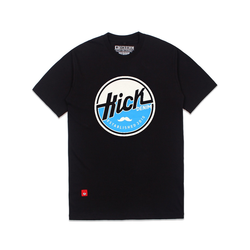 Kick Denim - T shirt Pria Lengan Pendek Hitam | Ts Meo