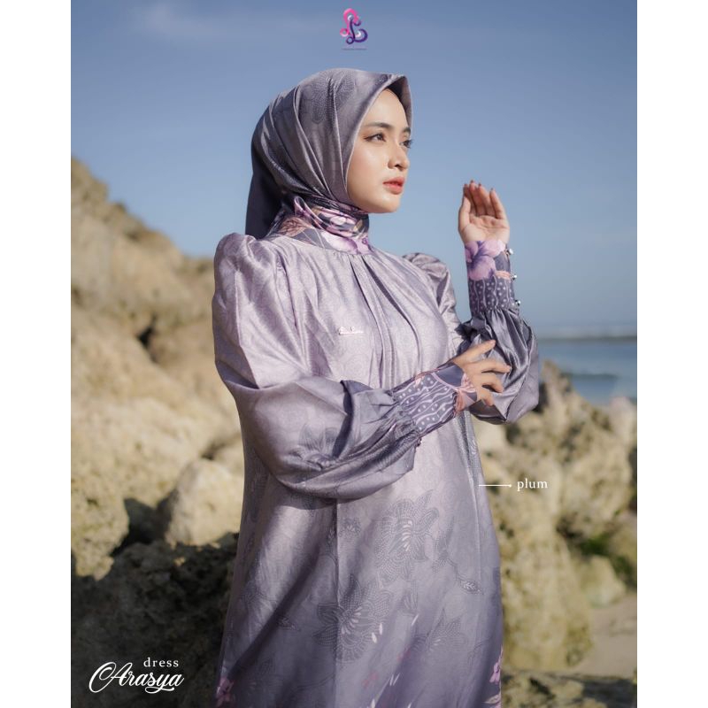 Linalivia Hijab Dress set jilbab segiempat ARASYA gamis lebaran limited