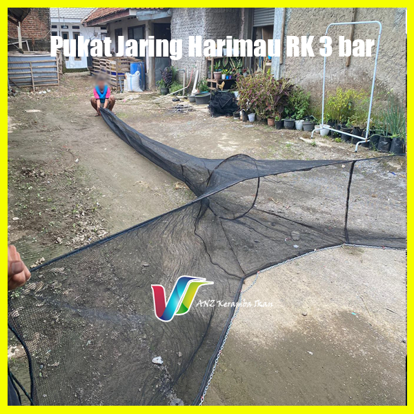 Pukat Harimau jaring Rk 3 bar 1 ring siap pakai