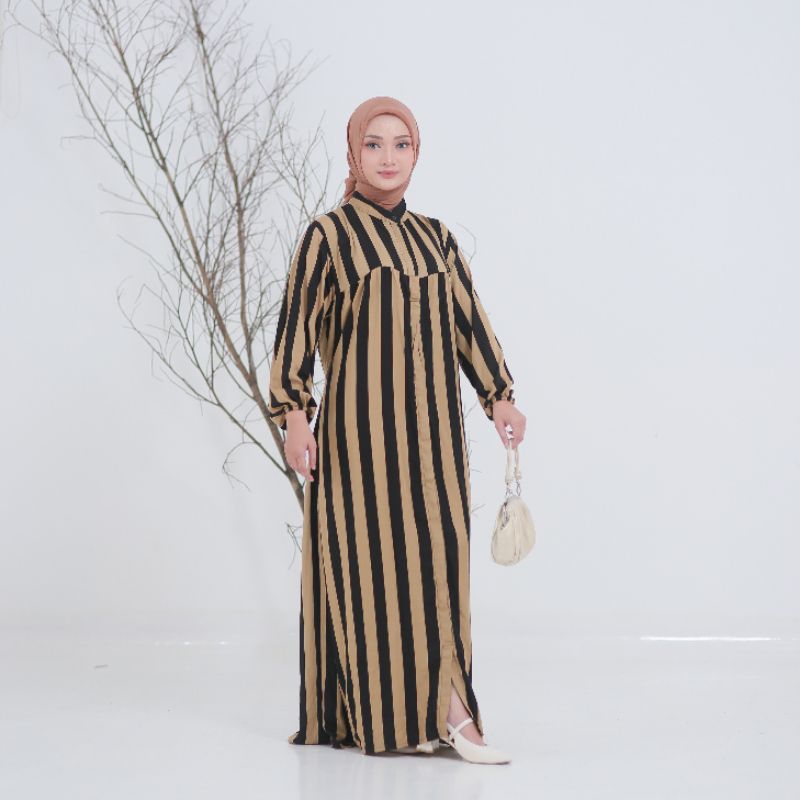 LYBEL MIDI DRESS WANITA ZARA/GAMIS MOTIF RAYON SALUR/GAMIS