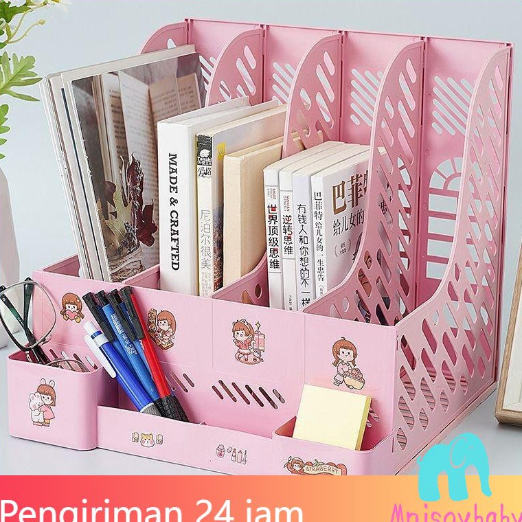 

Baru trx6n1Mb Cod Kotak Penyimpanan Bingkai Rak File Tebal Empat Kali Lipat Dengan Buku Perlengkapan Kantor Kolom Informasi Tempat Pena Desktop