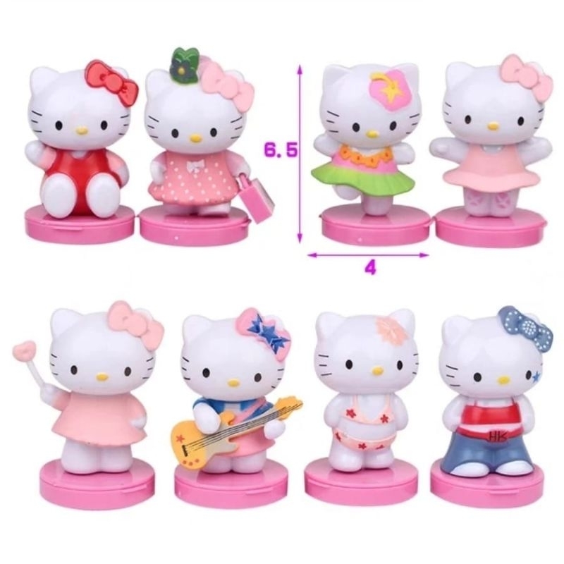 {YM} HIASAN KUE ULANG TAHUN KARAKTER HELLO KITTY SET 8 / DEKORASI KUE ULANG TAHUN HELLO KITTY SET IS
