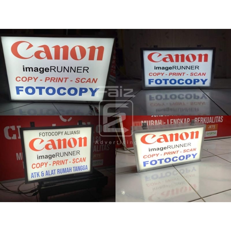Neon Box Fotocopy custom 2 muka akrilik