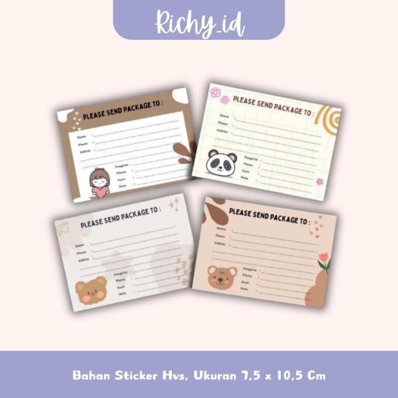 

sticker label pengiriman olshop aesthetic / stiker pengiriman / stiker pengiriman karakter lucu
