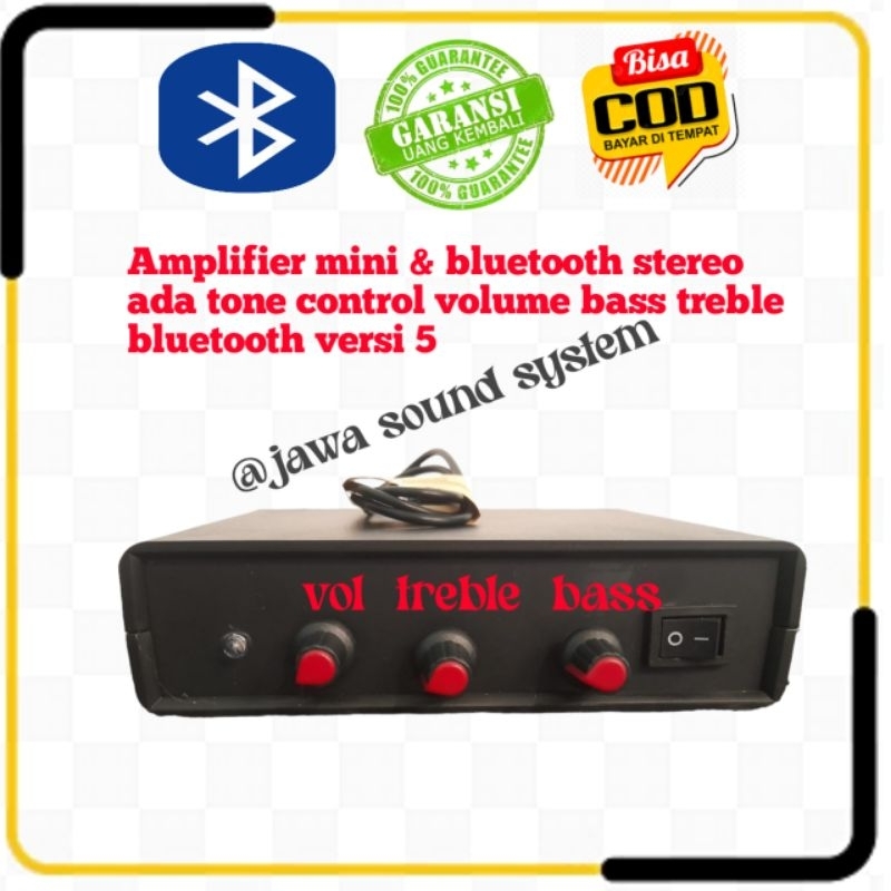 power Ampli 5 volt sudah bluetooth dan tone control stereo VOLUME BASS TREBLE MIDLE KOMPLIT