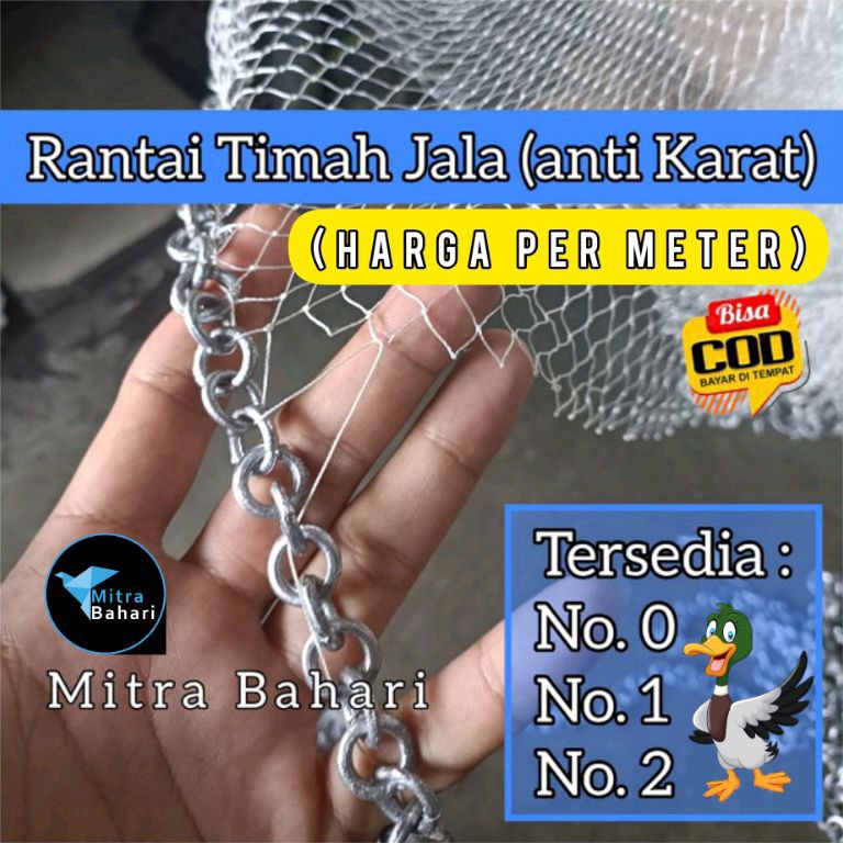 RANTAI TIMAH METERAN  RANTAI JALA SUPER  RANTAI TIMAH  RANTAI PEMBERAT JALA IKAN  BATU TIMAH SUPER  