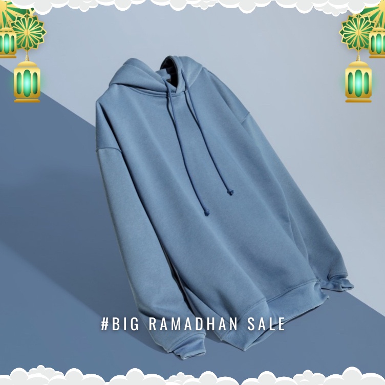 ART Q44F Hoodiein PREMIUM Luzio Hoodie Pull Over  Blue Denim Unisex Cowo  Cewe