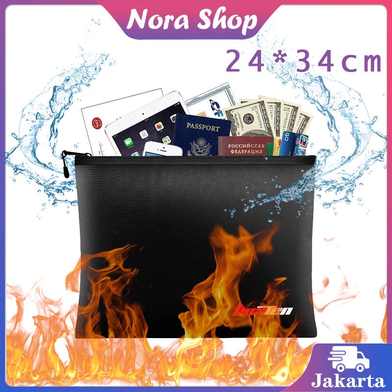 Fireproof Waterproof Document Bag Tas Dokumen F4 Anti Air Dan Api Tas Penyimpanan Dokumen Penting
