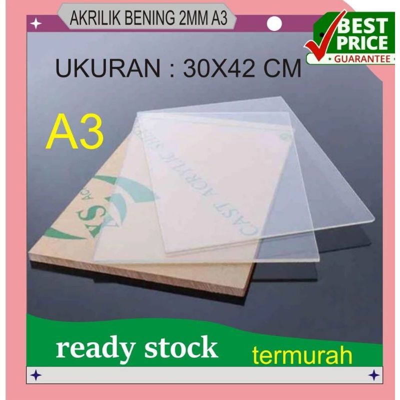 

acrylic transparan / akrilik bening 2 mm UK A3 ( 30x42 cm )