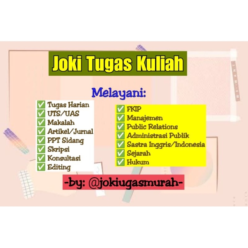 Jo_k Tugas Kuliah | Makalah | PPT | Skripsi | Artikel | Paper | Jurnal
