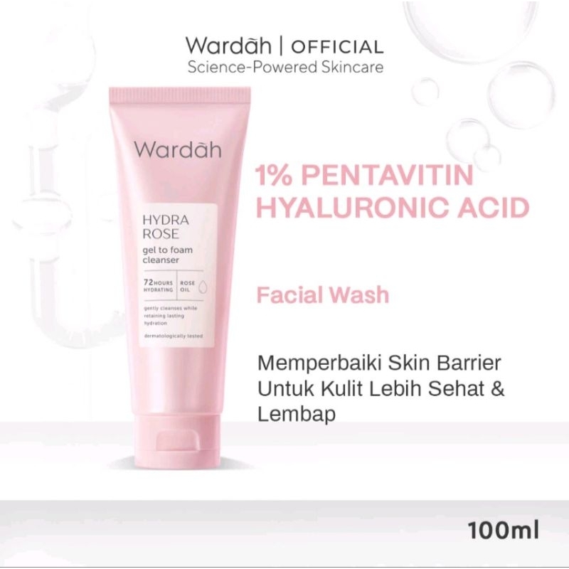 Wardah Hydra rose gel facial foam 100ml