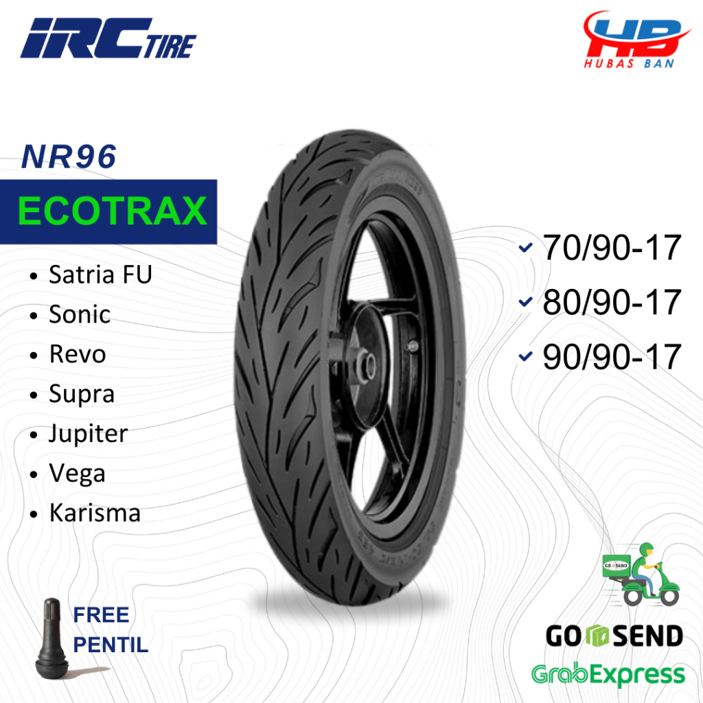 Ban Motor Ring 17 IRC Ecotrax NR96 Ban Tubles Revo Satria Fu Sonic Jupiter Supra Vega Karisma Depan 