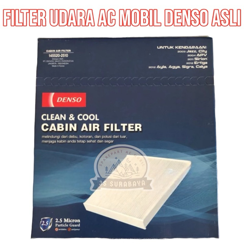 Filter Udara Kabin Air Filter Ac Mobil Denso Asli Jazz City Apv Sirion Ertiga Ayla Agya Sigra Calya 