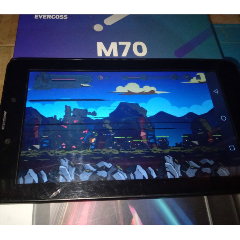 Tablet evercoss M70 minus LCD garis hitam