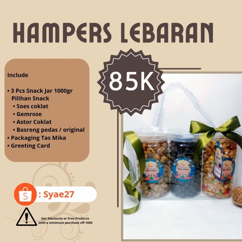 

Hampers Snack isi 3jar 1000gr