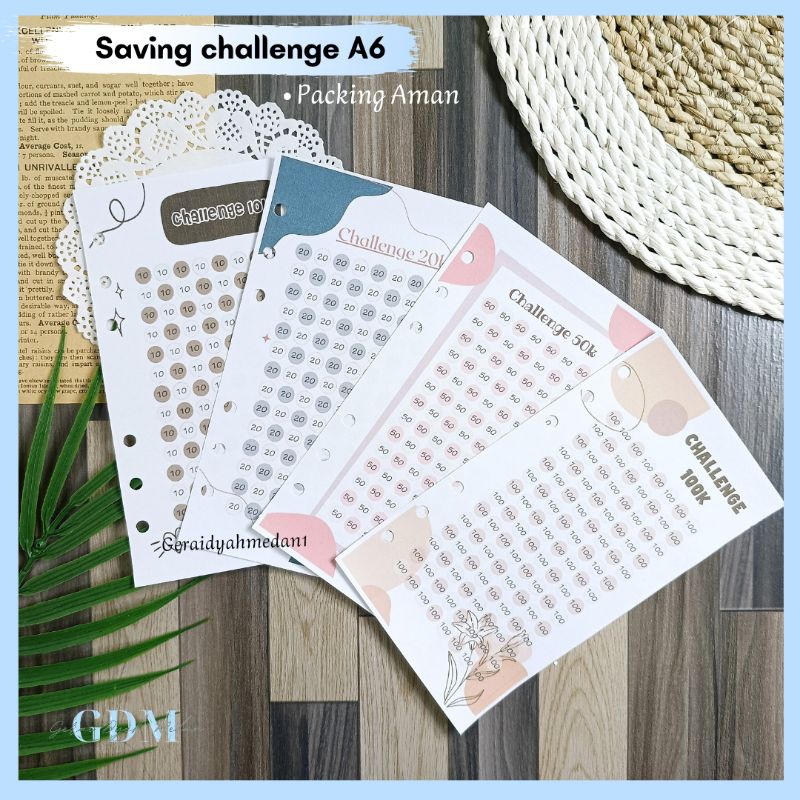

Kertas Saving Challenge A6 10k 20k 50k 100k 5Lembar