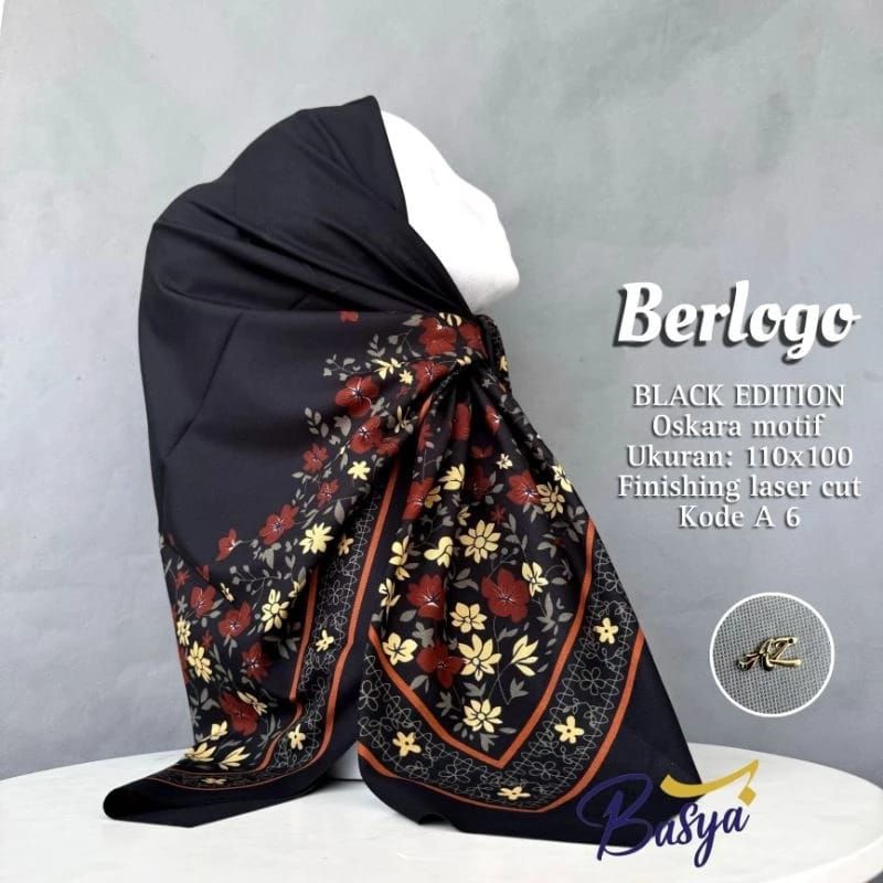 Ori Azara OSKARA BLACK Kode X •segiempat azara motif•segi empat voal denay•azara