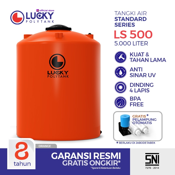 Tangki / Toren Air Standar Lucky 5000 liter (LS 500)
