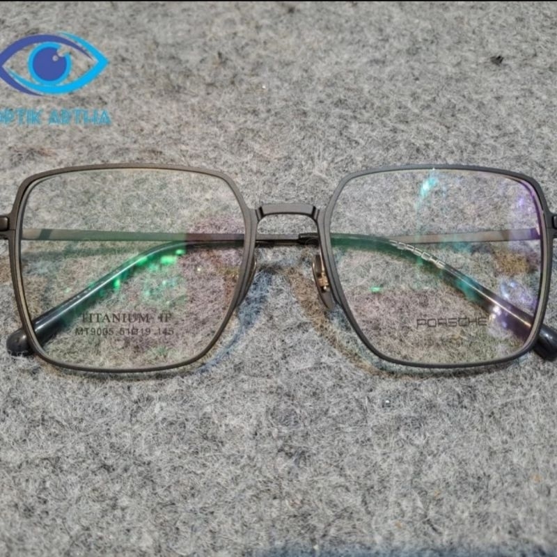 Kacamata Baca Original Bahan Titanium Terbaru 100% Original - Titanium Gray, Frame aja