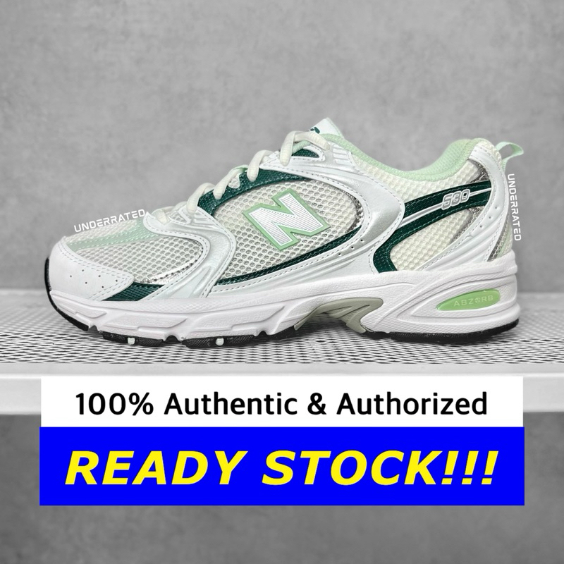 New Balance 530 White & New Spruce MR530RB (100% Authenthic)