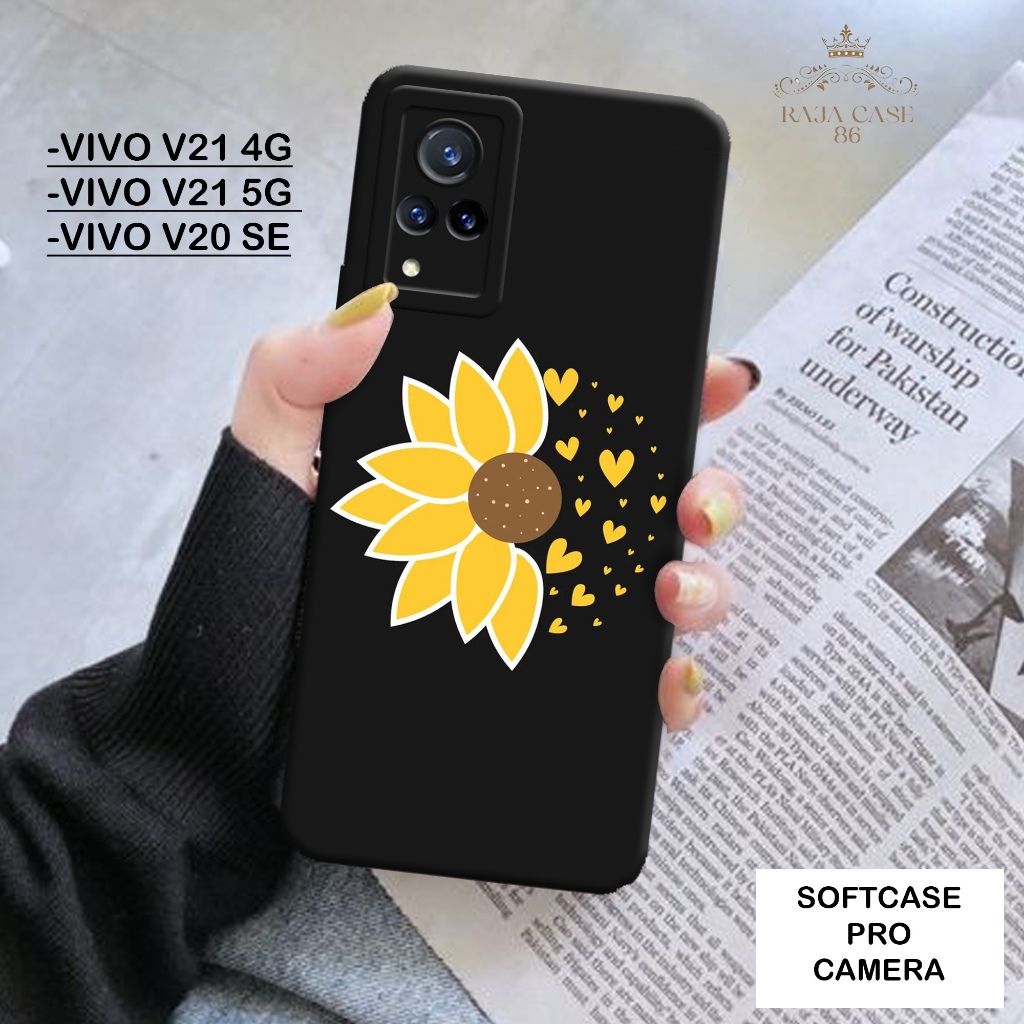 Case Vivo V21 4G / 5G Vivo V20 SE - Rajacase - casing Vivo V21 4G / 5G - Motif Softcase BUNGA - Soft