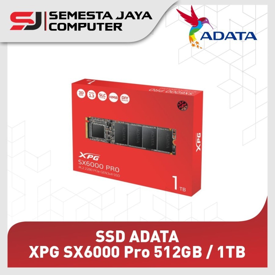 Adata XPG SX6000 Pro 512GB / 1TB M.2 2280 SSD PCIe NVME SX 6000