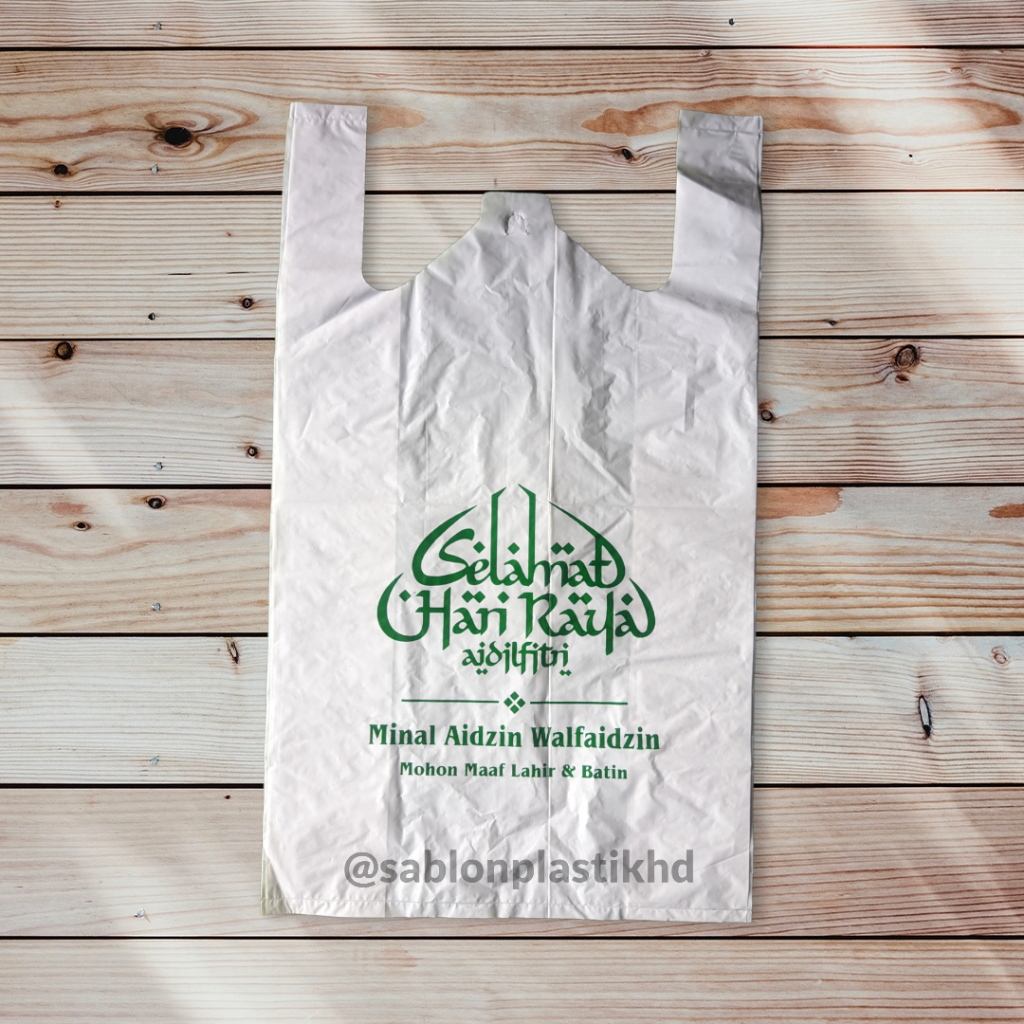 Terlaris Tas Plastik Kresek sablon bingkisan/hantaran lebaran (isi 50pcs) Terbaru ukuran 28 jumbo Re