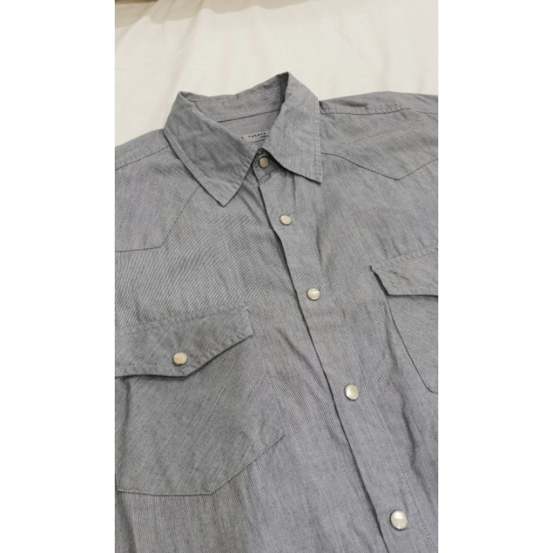Kemeja Pria Lengan panjang Et Cetera Gray size M regular fit