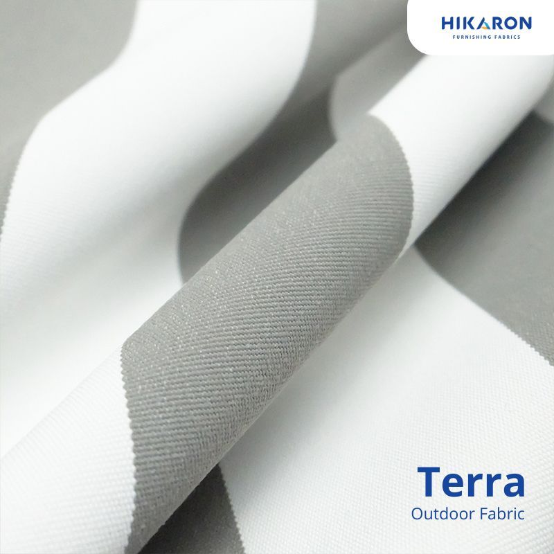 Terra : Kain Hikaron Outdoor/Kain Canvas Salur Waterproof/Kain Pelapis Sofa Tahan Air/Kain Kursi