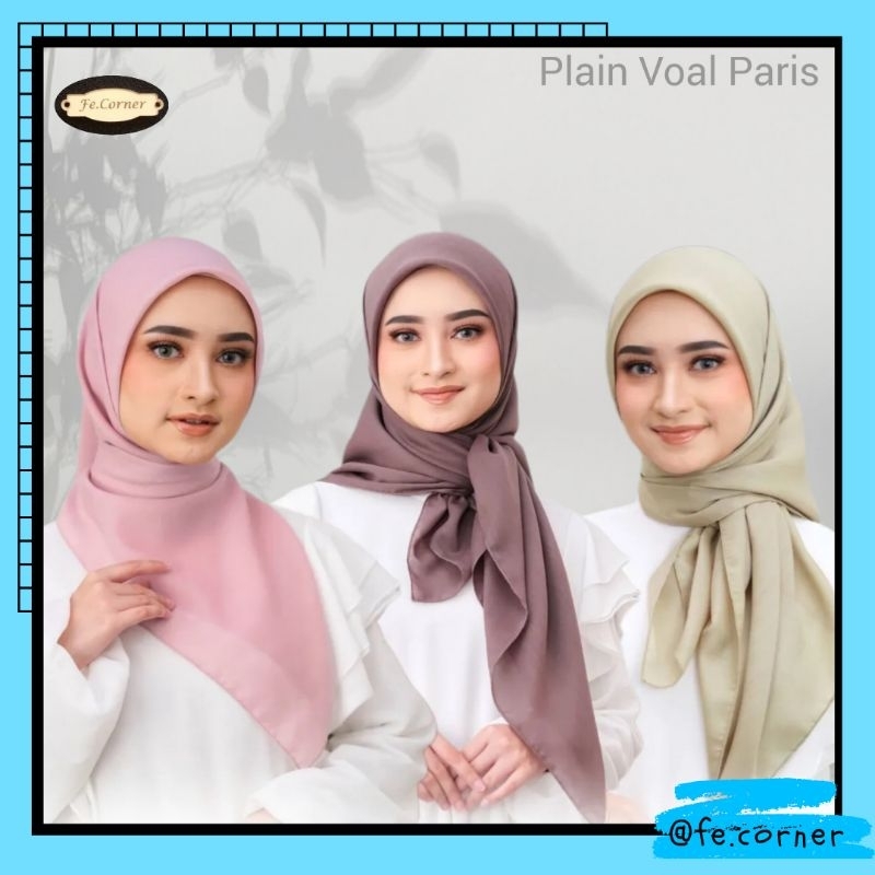 Plain Voal Paris / Hijab Basic / Hijab Berkualitas / Kerudung Murah / Hijab Cantik / Jilbab Mudah / 