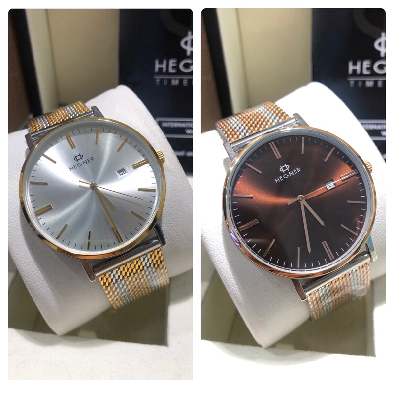 JAM TANGAN PRIA HEGNER 5056G / HW 5056G / HEGNER 5056 rantai pasir [ORIGINAL]