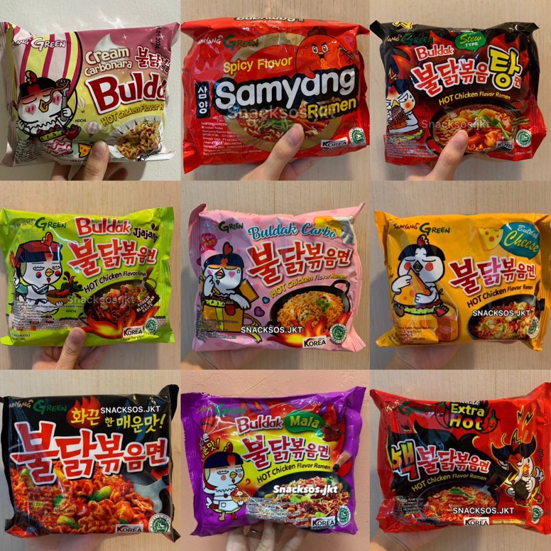 

XWN983 Splash BPOM RI ML SAMYANG NUCLEAR EXTRA HOT CHEESE CREAMY CARBONARA CARBO MALA JJAJANG STEW HOT CHICKEN HALAL MUI