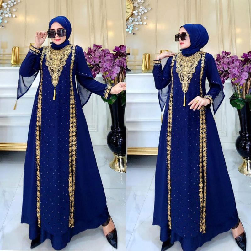 GAMIS ABAYA TURKEY BORDIR ALEXA 4 WARNA MEWAH