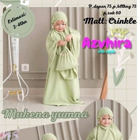 Mukena Anak 2-4T YUMNA Crinkle Airflow by Azvhira