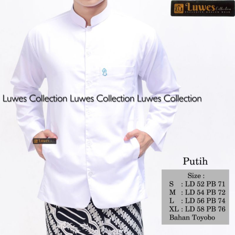 [TERLARIS] Pria Koko Baju Koko Pria Semi Jas Bordir Saku Depan Model Kerah Tinggi Tersedia Ukuran S 
