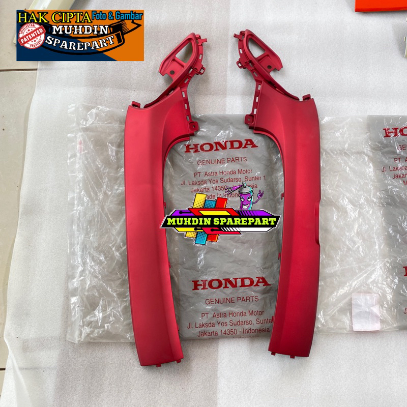 Cover Under Side Sirip Dek Bawah Kanan Kiri Scoopy New K2F 2021/2022/2023 Merah Dof