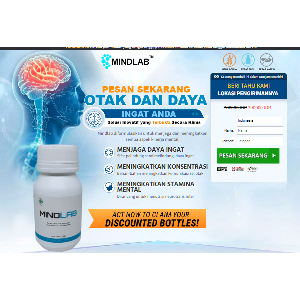 MINDLAB OBAT herbal epilepsi syaraf menambah daya ingat dan meningkatkan kinerja otak