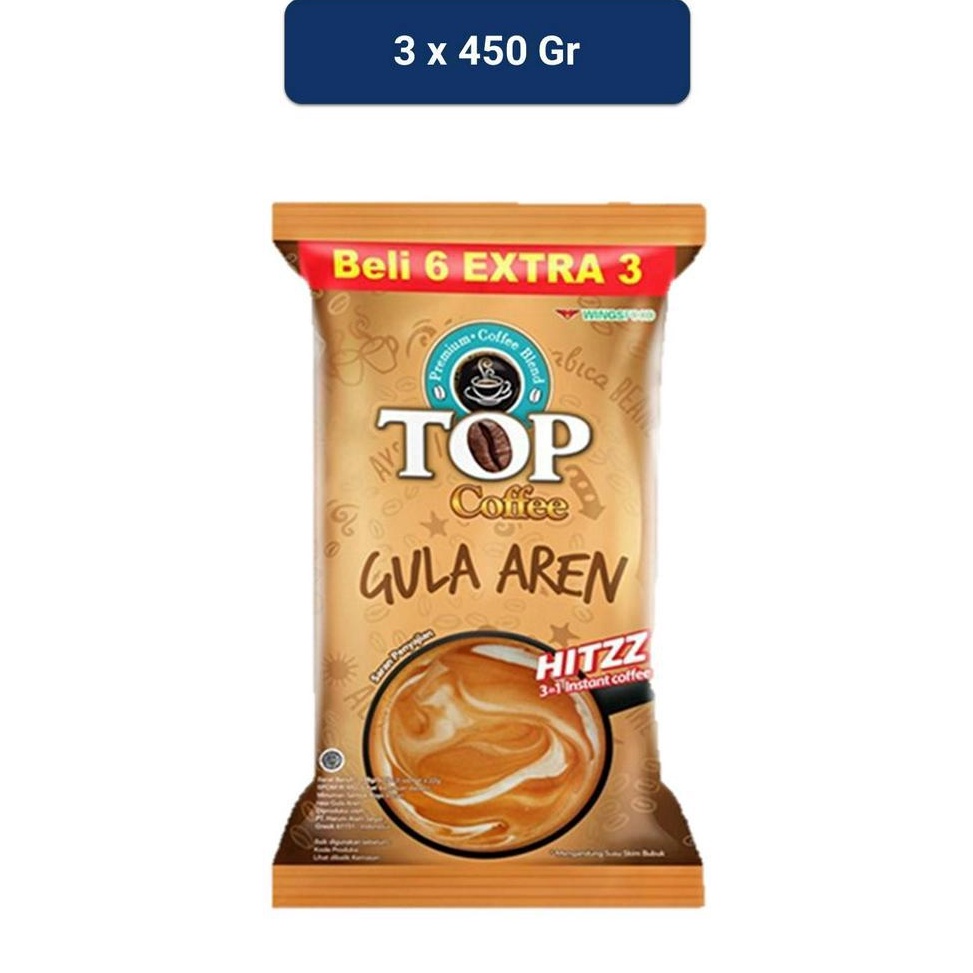 

WVA665 GROSIR MURAH Top Coffee Kopi Instan Gula Aren Pack 22 gr isi 6 3 pcs x3