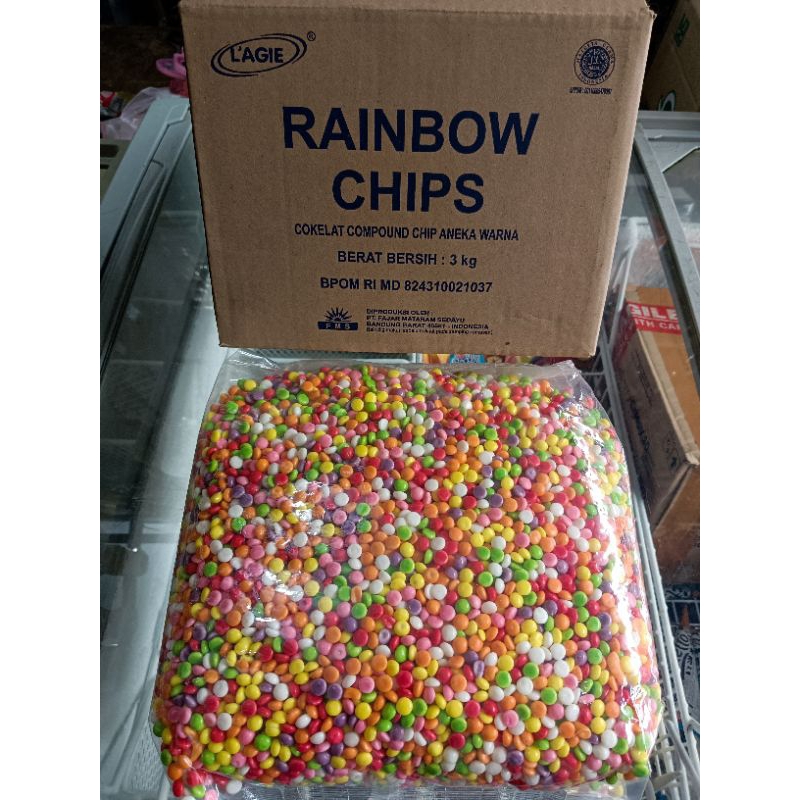 

Coklat Rainbow Chips Lagie Setengah Bulat 250 Gram
