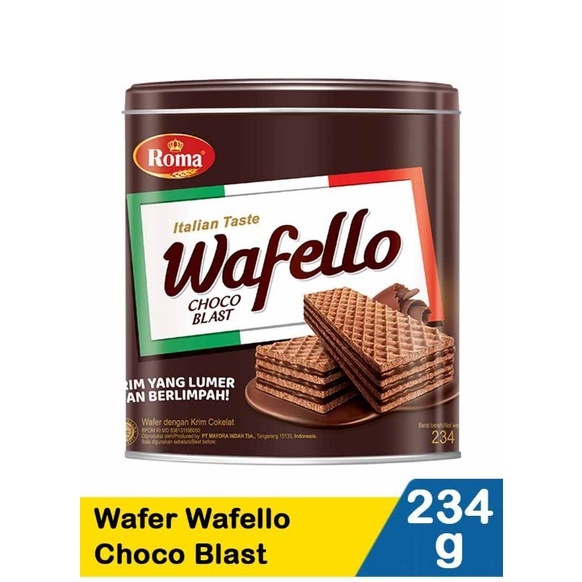 

Wafello Choco Blast 234G / Roma Wafello 234G / Wafello Kaleng 234G