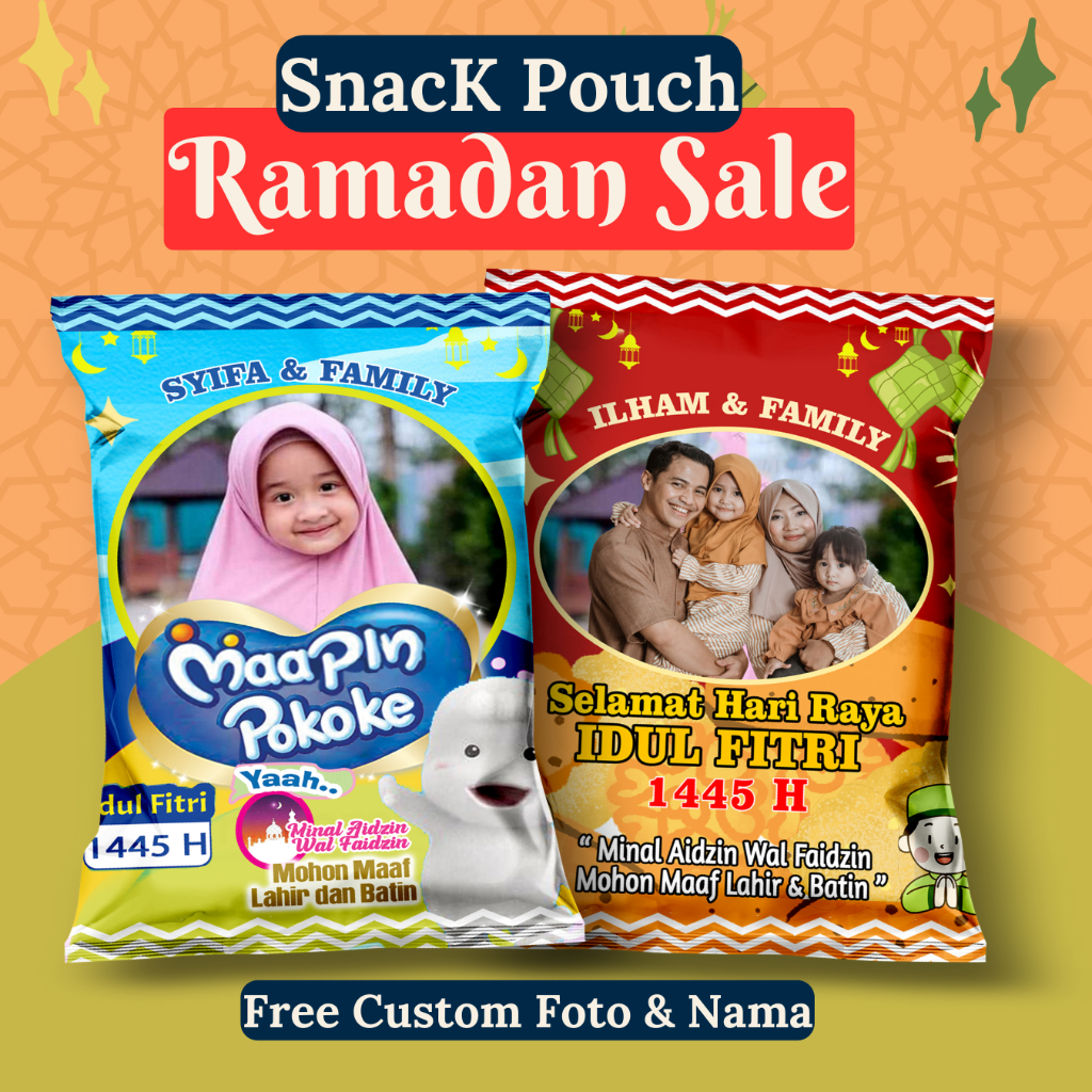 

amplop lebaran kekinian model snack/pouch 2in1 kemasan snack Ramadhan sale
