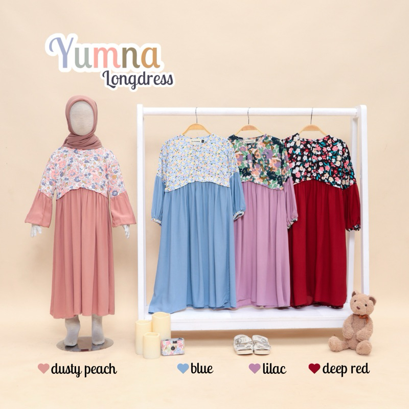 YUMNA LONGDRESS | GAMIS ANAK 1-8 TH | DRESS ANAK | TUNIK ANAK | BASIMAKIDS