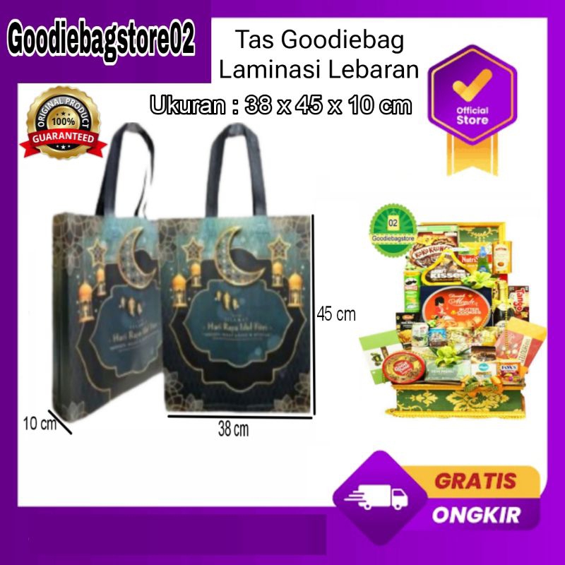 

1 Lusin Tas Goodiebag Handle Tali Lebaran idul Fitri 38x45 cm laminasi,Souvenir,seminar,lebaran,sablon