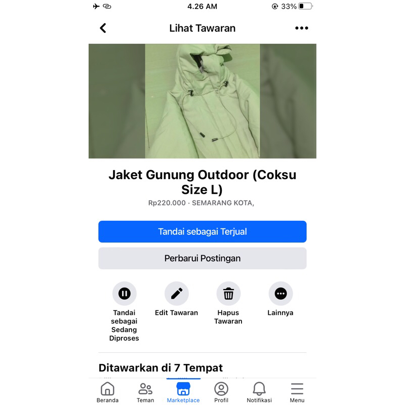 JAKET GUNUNG COKSU SIZE L