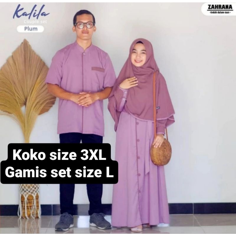 Zahrana Indah Kalila Gamis Set Wanita dan Koko Pria bahan Rainbow Twill