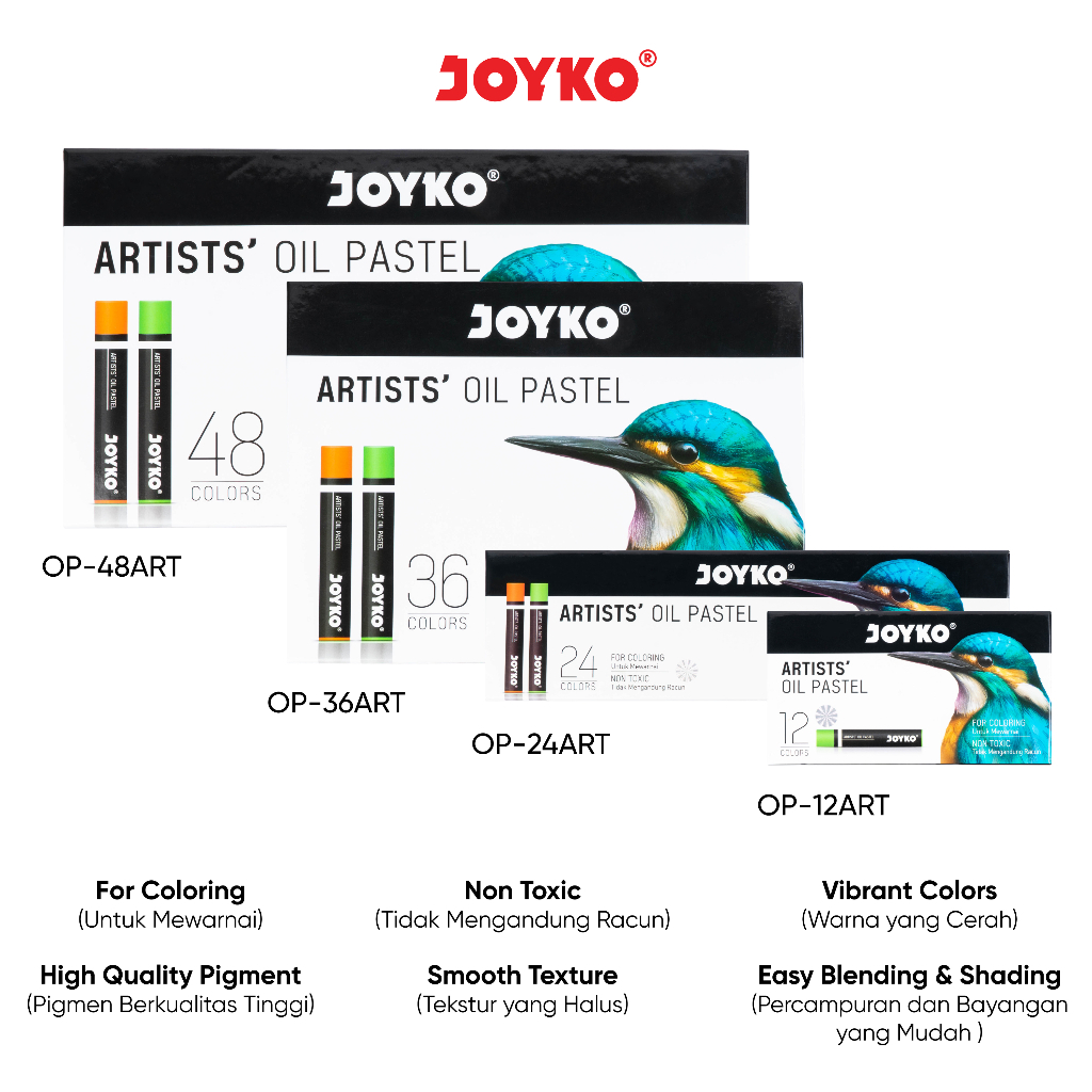 

Artists Oil Pastel Krayon Minyak Joyko OP-ART Warna Colors