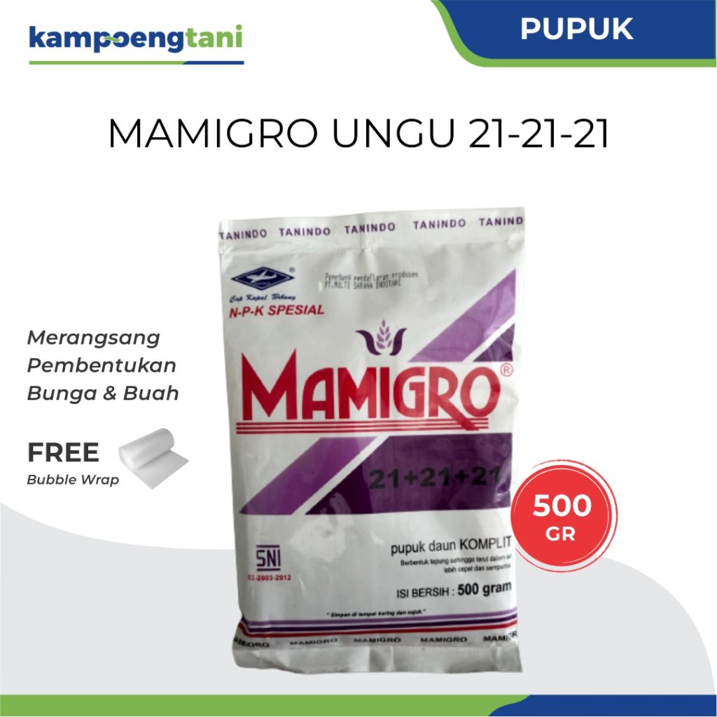 Kampoeng Tani - Mamigro Ungu NPK Spesial 21+21+21 500 gram Pupuk Daun Komplit Perangsang Bunga dan B