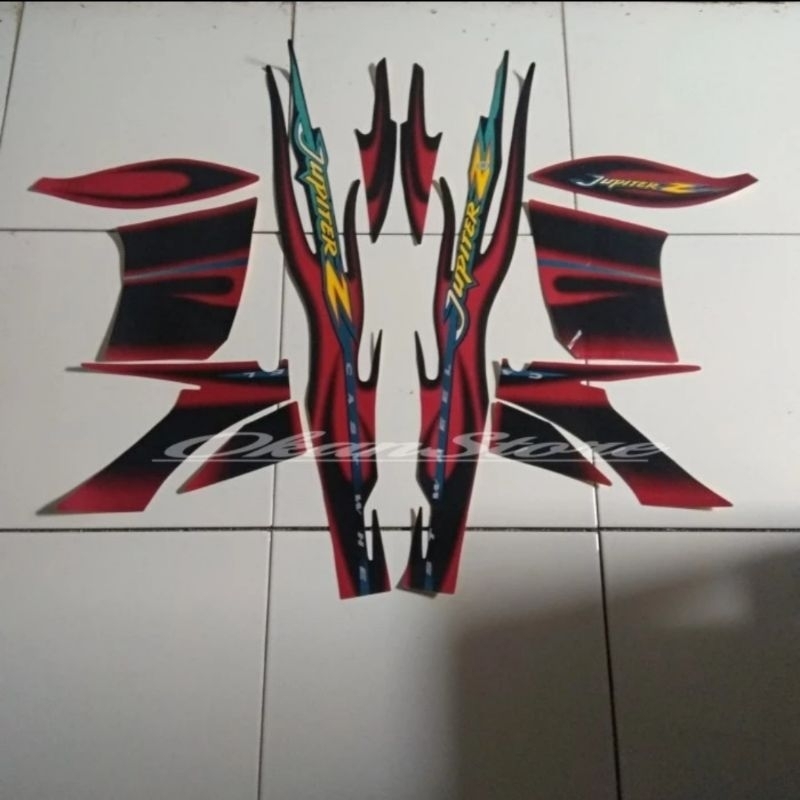 stiker striping Jupiter z cw 2005 hitam merah