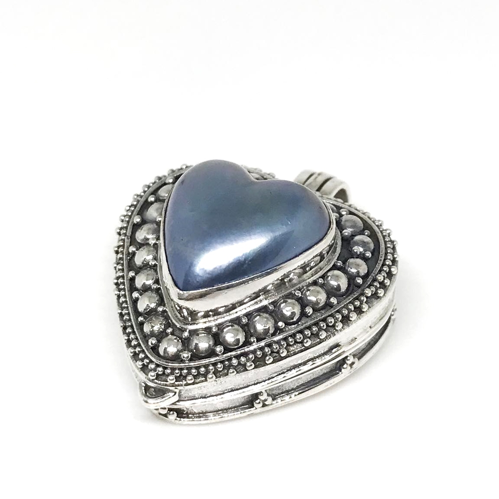 Liontin Kalung Pendant Perak Silver Bali Bayi Box Buka Tutup Jantung Hati Love Jawan Mabe Asli 925