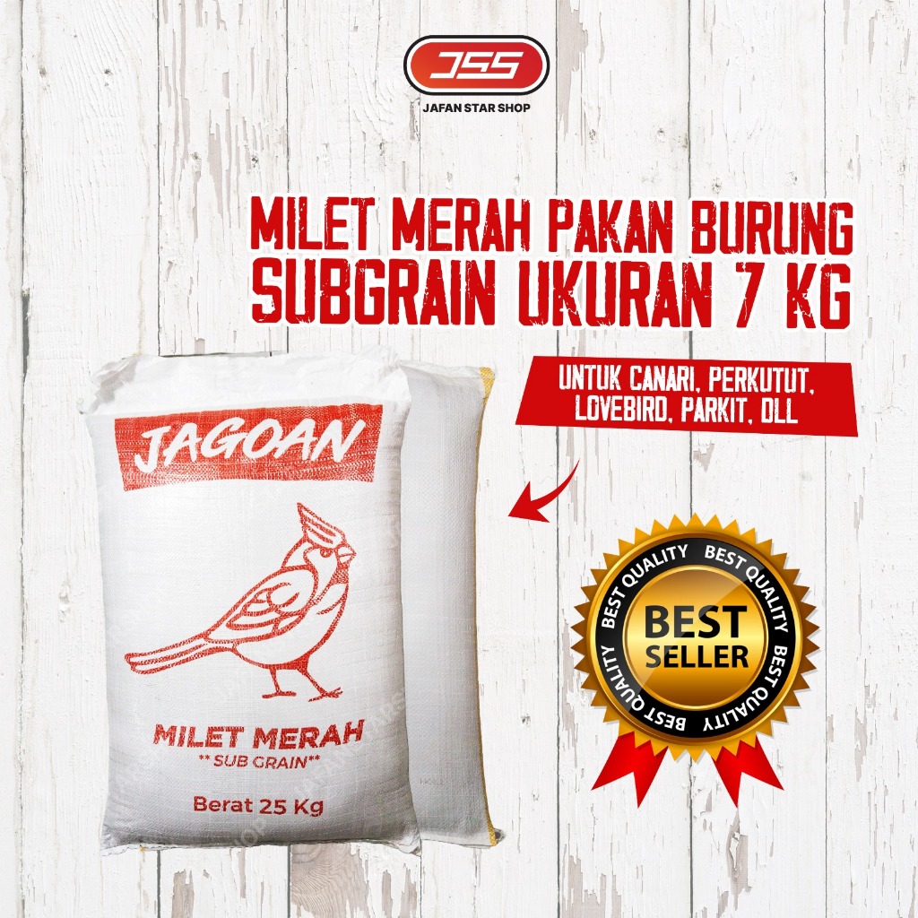 Milet Merah Bersih Pakan Burung  dikemas 7 Kg